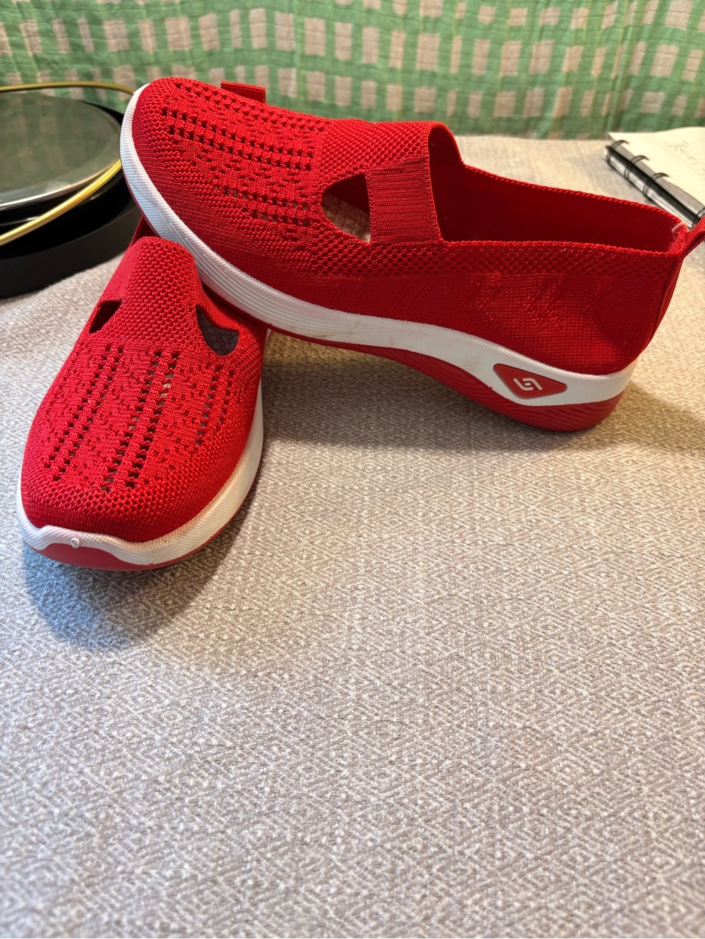 Red Slip-On Lightweight Sneakers. Size 37 or 6.5 - Picture 2 of 5